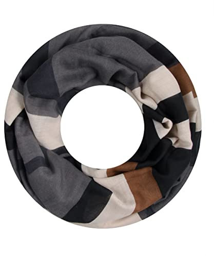 Majea Damen Loop Schal Schlauchschal Halstuch (880027) (grau 1), 180 x 80