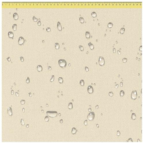 DreamRoots Tissu imperméable extérieur au metre 160 cm Largeur - Toile exterieure impermeable 100% de polyester 600D 220g/m - Tissus au metre ameublement Creme mètre linéaire