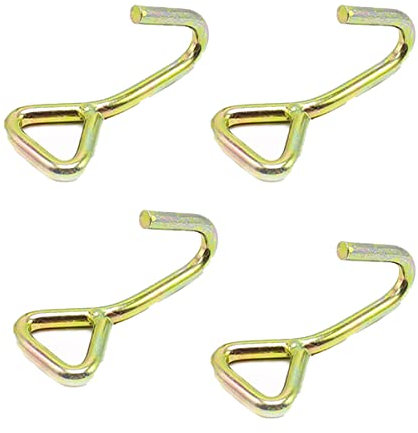 4 x robuste Ratschen-Haken, 25 mm x 800 kg, Typ J, Einzelersatz, für Zurrgurte, Anhänger und Gurtband