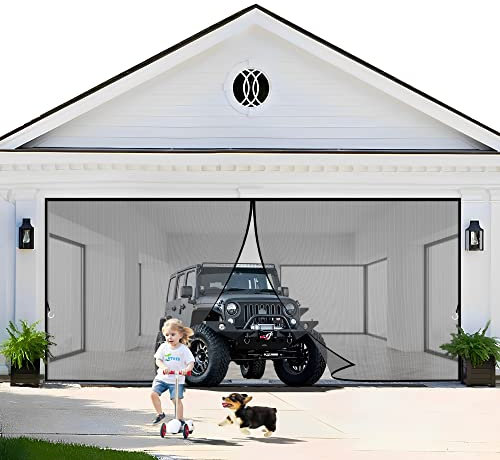 Magnet Fliegengitter Tür Insektenschutz, 195 x 240 cm Strong magnetism schließt automatisch, lässt frische Luft herein, Funktion zum Offenhalten【Schwarz】