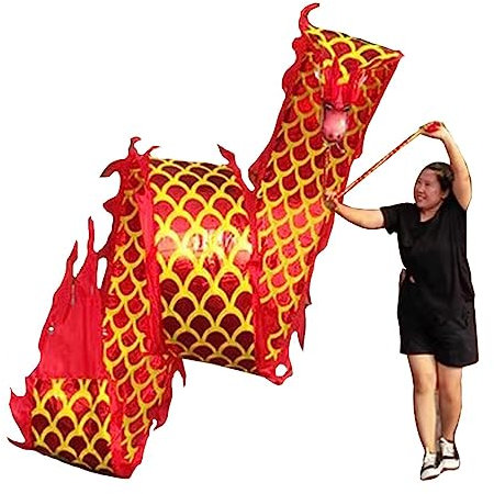 Tanzbänder Gymnastikband Rote Drachentanz-Luftschlangen, drehendes Gymnastik-Tanzband for Erwachsene und Kinder, Geburtstagsgeschenke for Freunde/Eltern (Size : 10m/33ft)