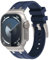 VeveXiao – Bracelet de rechange en silicone, robuste, de luxe et étanche, compatible avec Apple Watch Ultra/Ultra 2, pour iWatch Series 9/8/7/6/5/4/3/2/1/SE (42 mm/44 mm/45 mm/49 mm, gris clair/bleu)