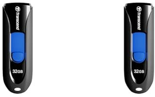 Transcend 32GB JetFlash 790 USB 3.1 Gen 1 USB Stick TS32GJF790K umweltfreundliche Einzelhandelsverpackung, Schwarz (Packung mit 2)