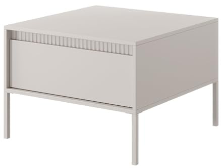 Selsey Falsetto - Wohnzimmertisch Couchtisch mit Schublade, Beige, 68x68 cm