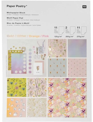 Motivpapierblock Futschikato, Flower Power FSC MIX