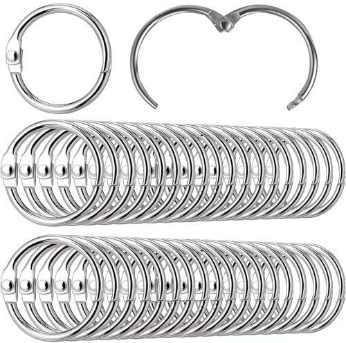 Buch Ringe,50 PCS Buch Binder Ring Buchring Plastikbuch Karteikarten Ring Bindering Bücherringe Schlüsselringe Loseblatt für Lernkarte Notizbuch Fotoalbum Handwerk Sammelalbum Büro Schule