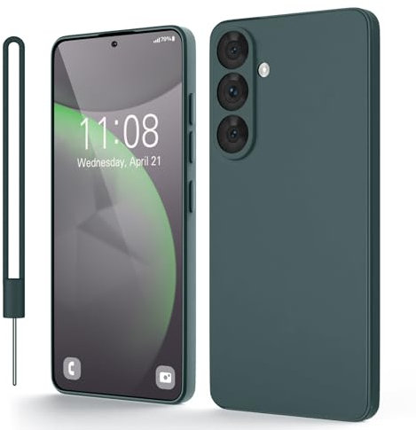 Andwing für Samsung Galaxy S24 Plus/S24+ Hülle,Silicone Handyhülle für Samsung S24+ mit Kratzfestem Mikrofaserfutter Kameraschutz, Rundumschutz Schutzhülle Hülle für Samsung Galaxy S24+ Nachtgrün