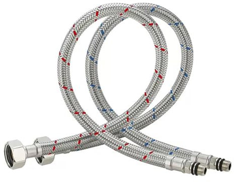 Vueinrg 2 Pièces 60 CM/23.6 Inch Flexibles Robinets G3/8 x M10 Tuyaux de Raccordement, Tressé Acier Inoxydable Tuyau D'extension de Robinet Rallonge Lavabo Tubes pour Cuisine Salle de Bain
