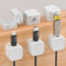 Pack of 6 Magnetic Cable Holder， Magnetic Cable Management，Adjustable Cable Organiser, Self-Adhesive Cable Holder for Desk,cable management desk，cable clamps for Power Cable，cable routing desk (White)
