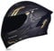 Woljay Full Face Flip Up Motorcycle Modular Helmet Integrated Motorbike Dual Visor for Adults Men Women Moped Street Racing DOT Approved (M,Count Black Gold - Smoke Visor)