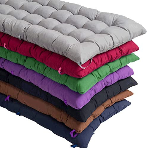 ZJFJMBD Outdoor-Gartenschaukel, Terrassenmöbel, Bankkissen, Sitzpolster für 2- und 3-Sitzer mit Bändern, getuftete Baumwollpolsterung für Innenbänke, Erkerfenster, Palettenmöbel – Lange Kissen