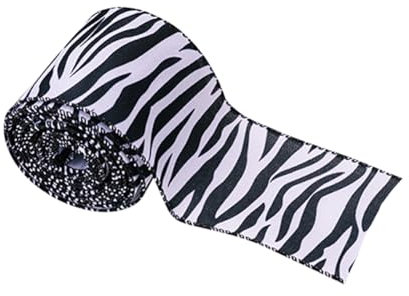 FSSTUD 5 m breites Band mit Zebramuster – Schwarz & Weiß Drahtrand – perfekt für Geschenkverpackungen, Partydekoration, Geburtstage, Muttertag, Valentinstag, Ostern