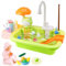 Raxfekro Lavandino Bambini Frutta e Verdura Giocattolo Cucina Giocattolo per Bambini con Accessori Giocattolo da Cucina e Gioco di Pesca Giocattoli per lavello da Cucina per Bambini Set