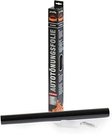 Premium Profil Tönungsfolie Tiefschwarz- 5% Lichtdurchlässigkeit - UV Schutz 99% - Sonnenschutzfolie für Autos - Shrink-to-fit (50 x 150cm)