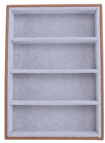 Plomevry Sunglasses Display Glasses Cases 4 Grids Sunglasses Display Box Glasses Display Jewelry Organizer Tray - Brown