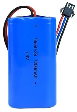 7.4V 1200mAh Li-ion Battery Pack RC Replacement Rechargeable Battery Pack Built-in 18650 * 2 Cell With SM-3P Plug for Toys,Drone,Remote Control Car Accessory