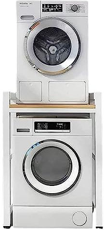 Adjustable Height Dryer Stand - Portable Stacking Kit for Front Loader Washing Machine and Tumble Dryer - Max LoadOver Washing Machine Storage Rack Unit in