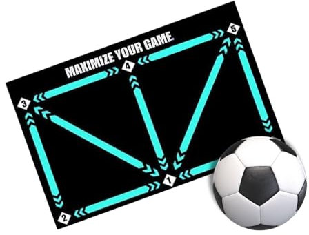 Ajuanbazha Fussball Trainingsmatte, Fussballmatte Training, 60x90 Cm Fussball Matte, Rutschfeste Geräuschlose Stoßdämpfung Trainingsmatte Fussball, Fußballmatte Geschenke für Fußballliebhaber