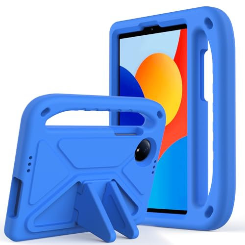 Custodia per Xiaomi Redmi Pad SE 4G 8.7 Pollice Tablet Case per Bambini Leggero Antiurto Cover con Maniglia Stand Tablet, Blu
