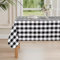 DWCN Nappe Rectangulaire à Carreaux Tissu Outdoor Résistant aux Intempéries Lavable Anti-Tache Jardin Imperméables pour Extérieur Pique-Nique Salle à Manger Fêtes Mariages, Noir et Blanc, 130x160cm