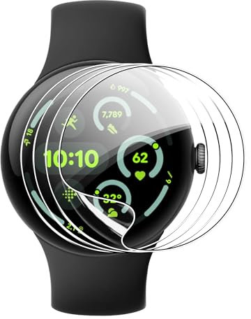 FDHYFGDY 4 Pièces Film Protecteur pour Google Pixel Watch 3 45mm, TPU Flexible, pour Protecteur d'écran iWatch 45mm, Film d'affichage HD Transparent sans Bulles, Couverture Complète