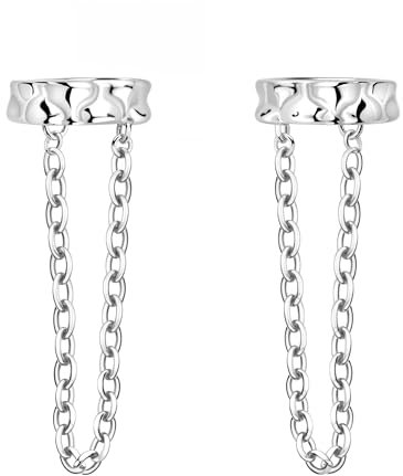 SOFIA MILANI - Boucles d'Oreilles pour Femme en Argent 925 - Faux Piercing en Forme de Chaîne - E2674