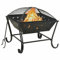 Homgoday Brasero avec tisonnier en acier XXL 62 cm - Brasero extérieur pour jardin, terrasse