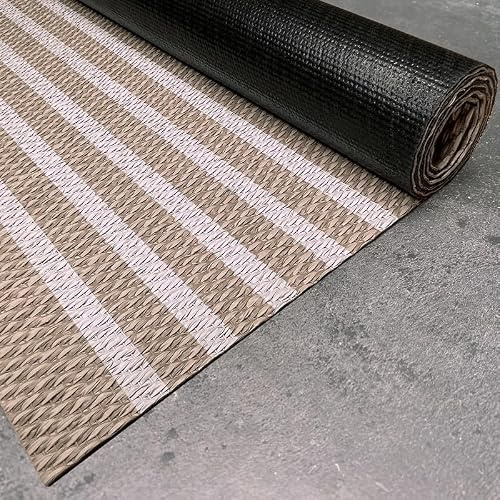 Vinyl Teppich Premium Qualität Innen und Außen Hochwertig Wellen 80x150 cm | Rutschfest abwaschbar wasserfest extra flach PVC Teppich für Küche Läufer Wohnzimmer Outdoor Flur Terrasse Bad STORESDECO
