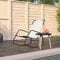 Homgoday Schaukelliege Creme Stahl und Textilene Sonnenliege Gartenliege Relaxliege Schaukelliege Liegestuhl Schaukelstuhl Möbel für Garten, Balkon, Terrasse