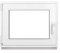 Framex Ventana de sótano PVC pequeña blanca de ANCHO x ALTO 80 x 60 cm (800 x 600 mm), doble acristalamiento (32 mm), oscilobatiente, DIN izquierda, Premium
