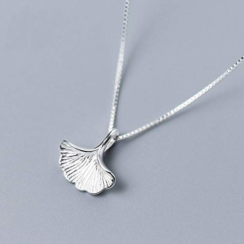 100% 925 Sterling Silber Ginkgo Blatt Halskette Designer Handgefertigte Frauen Mode -Schmuckschachtelketten und Anhänger