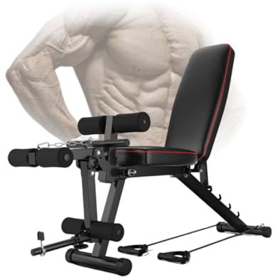 ypuxil Hop Sport Hantelbank Sport Equipment für zuhause 5-stufige Winkeleinstellung (95°–190°), robuste 180 kg Tragkraft mit hochwertigem PU und hochdichtem Schaumstoff Black,162cm