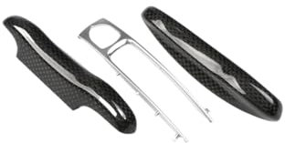 Housse de clé de voiture en fibre de carbone Compatible Pour Porsche Macan modifié 718 Compatible Pour Cayenne Panamera porte-clés 911 accessoires auto(Carbon fiber b)