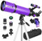 HUGERSTAR Teleskop, Teleskop für Erwachsene & Kinder & Astronomie Anfänger, 80 mm Blende, 600 mm tragbare Refraktor-Teleskope, vollständig mehrfach beschichtete Optik mit AZ Mount Stativ
