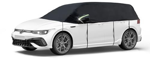 Walser Abdeckplane Auto All Weather, Abdeckplane wasserdicht, 100% wetterfeste Auto Abdeckplane, Autoabdeckung Outdoor, Auto Abdeckplane wasserdicht, Autoplane Halbgarage Größe 4 Kombi schwarz