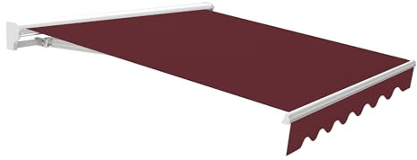 Wasabi Toldo Retráctil Exterior 300x250cm Granate Poliéster – Estructura Semicofre de Aluminio – Lona Protección Solar – Manivela Incluida – Manual Enrollable Terraza Jardín Balcón