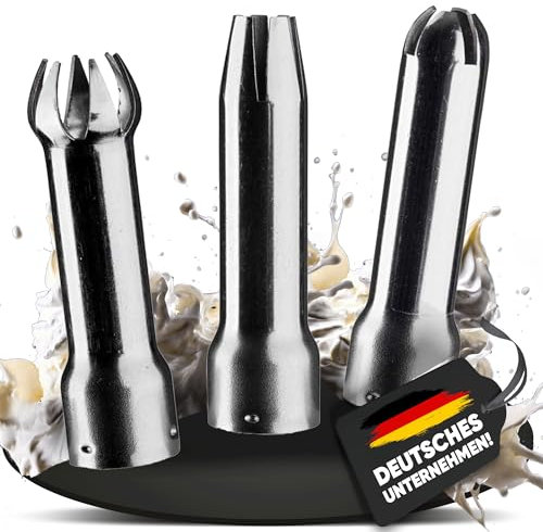 für Sahnespender-Ersatztüllen,edelstahl tüllen,Spritztüllen Set,für Sahnespender 3er Tüllen-Set Universal-Sahnespender-Ersatztüllen