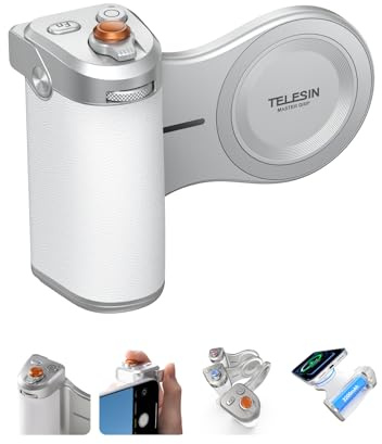 TELESIN Pro Imaging Master Grip per iPhone 17 16 15 14 13 12/Android | Impugnatura Stile DSLR Ergonomica Magnetica MagSafe Grip con 3200mAh, Scatto Wireless, Zoom Preciso, per Vlog YouTube TikTok