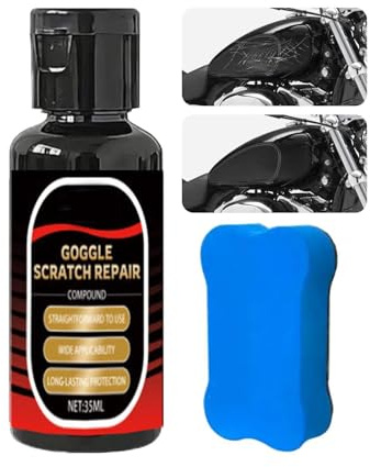 Helm Kratzer Entferner, 35ml Motorrad Helmvisier Kratzer Entferner Set, Linsenreparaturpaste Für Glanzaufbereitung, Pflege, Versiegelung & Außenschutz, Schnelle & Einfache Anwendung