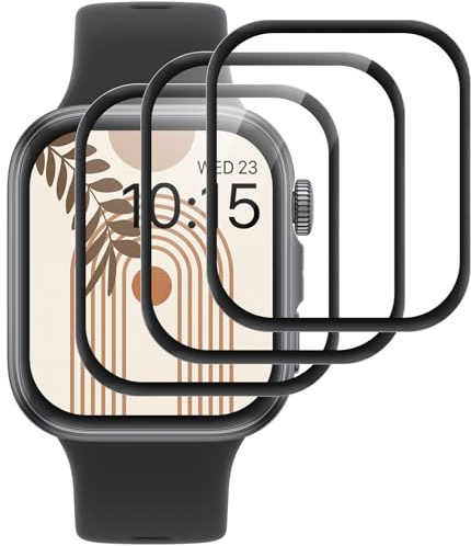 IQShield Protector de Pantalla para Huawei Watch Fit 4, 3 Piezas HD Película Cristal Templado, Sensible al Tacto, Sin Burbujas, Anti-Arañazo Protector