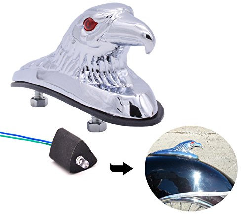 KaTur Chrom-Adler Kopf, Ornament für Motorrad/Geländefahrzeug, vorderer Kotflügelrahmen & Beschläge, Auto-Motorhaube