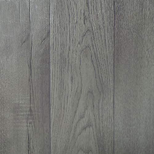 Vinylflooring UK Grey Wood Effect Anti-Slip Vinyl Flooring Roll For Living Room, Dining Room, 3.0mm Thick Cushion Backed Vinyl Sheet, Waterproof Lino Flooring-2m(6'6) X 6m(19'8)-12m²