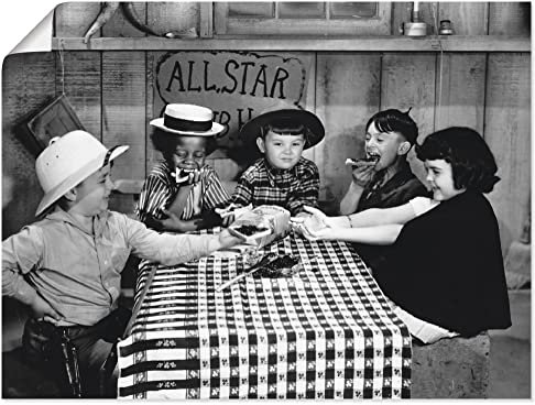 ARTLAND Wanddeko Poster & Kunstdrucke Wandposter Film TV Kino Gang Gruppe Kinder Die kleinen Strolche 1935 Vintage Schwarz Weiß Filme T0HN