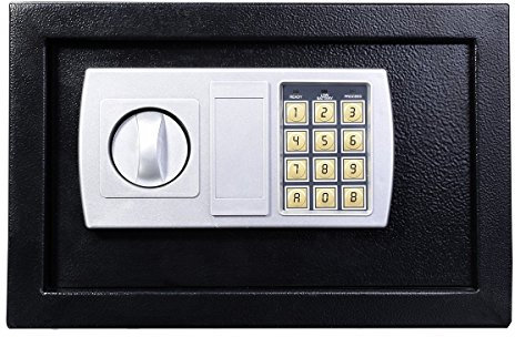 8.5L Medium Digital Safe Value Safe Electronic Home Safe Box,Lock Box, Cash Box, Security Box for Solid Steel Office or Home Use - Black