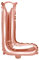 PartyDeco Folienballon Buchstabe L Roségold- Geburtstag Hochzeit Jahrestag Folienballon Buchstabe L- Rosegold Größe ca. 35 cm Verlobung Silvesterparty Folienballon Deko