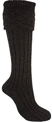 Scottish Wool Kilt Hose In Peat (Brown) Traditional Design Size Large - UK: 8.5-11.5