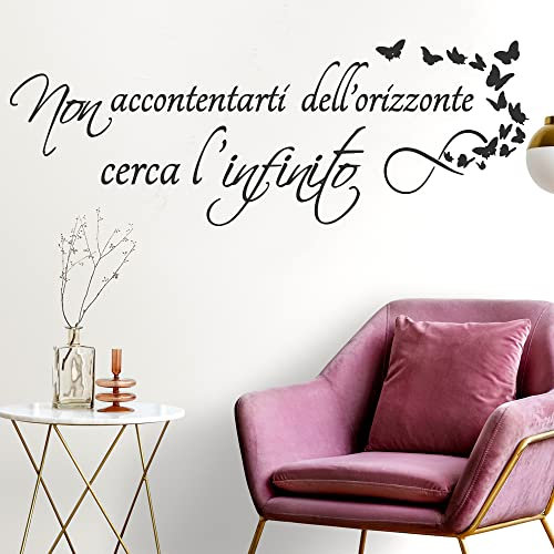 STICKER DESIGN Scritte adesive per pareti, Adesivi Murali Frasi Motivazionali, Adesivo muro decorativo con Frase Adesiva personalizzabile per Decorazioni Pareti, Mobili, Camera in stile Moderno
