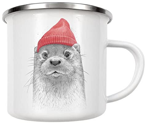 artboxONE Emaille Tasse Sea Otter von Nikita Korenkov - Emaille Becher Tiere