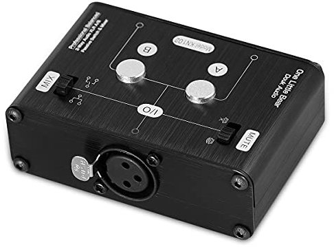 Mini 2 Way HiFi Stereo Audio XLR A/B Passive Switcher Box & Mixer Sound Splitter (1-IN-2-OUT)