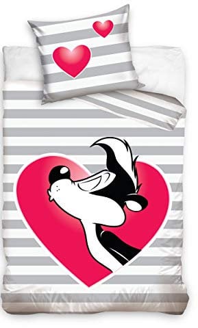 Looney Tunes bettwäsche grau/rosa 140 x 200 cm